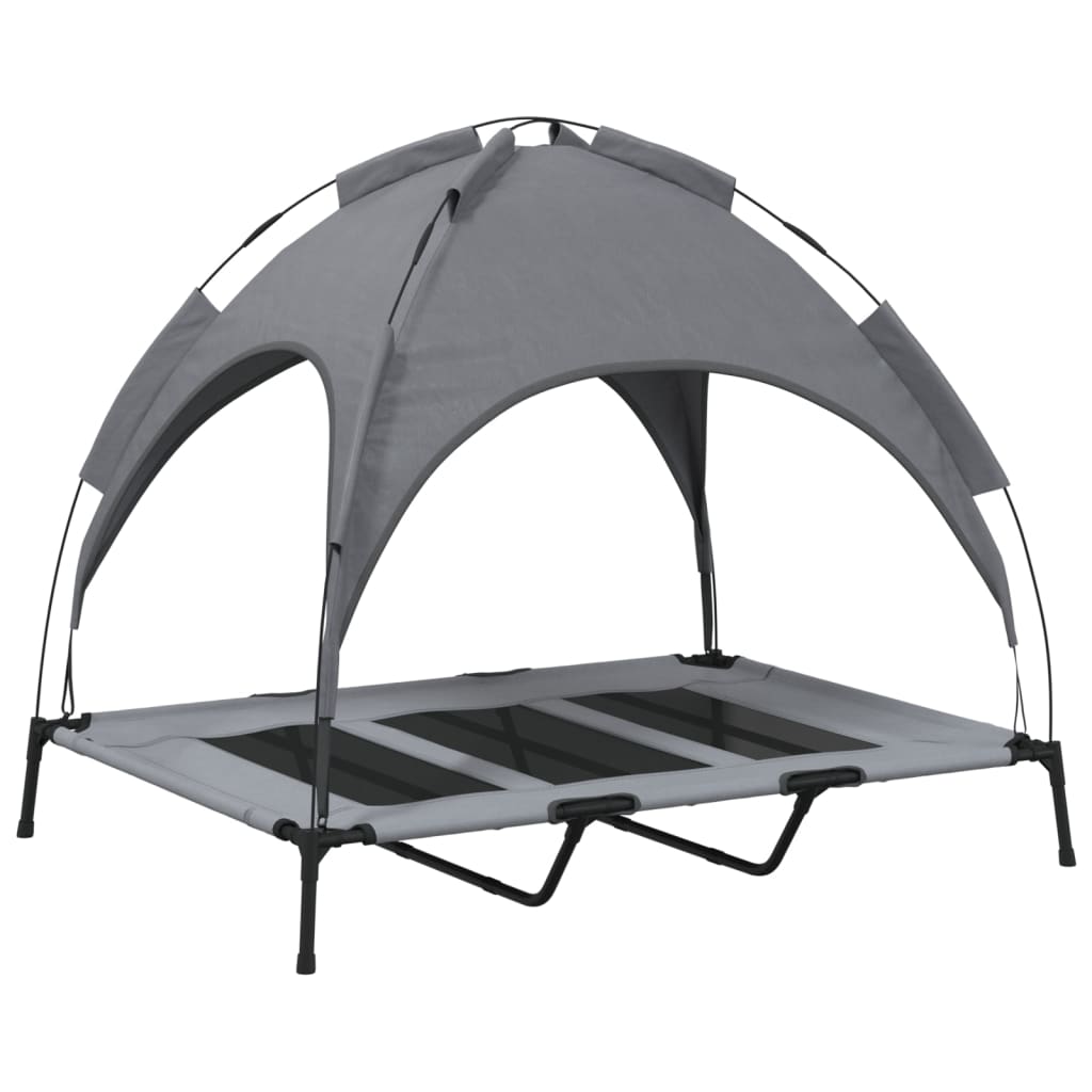 Dog bed with roof anthracite Oxford fabric and steel