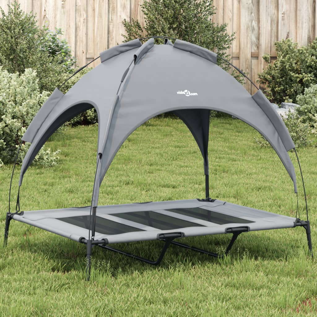 Dog bed with roof anthracite Oxford fabric and steel