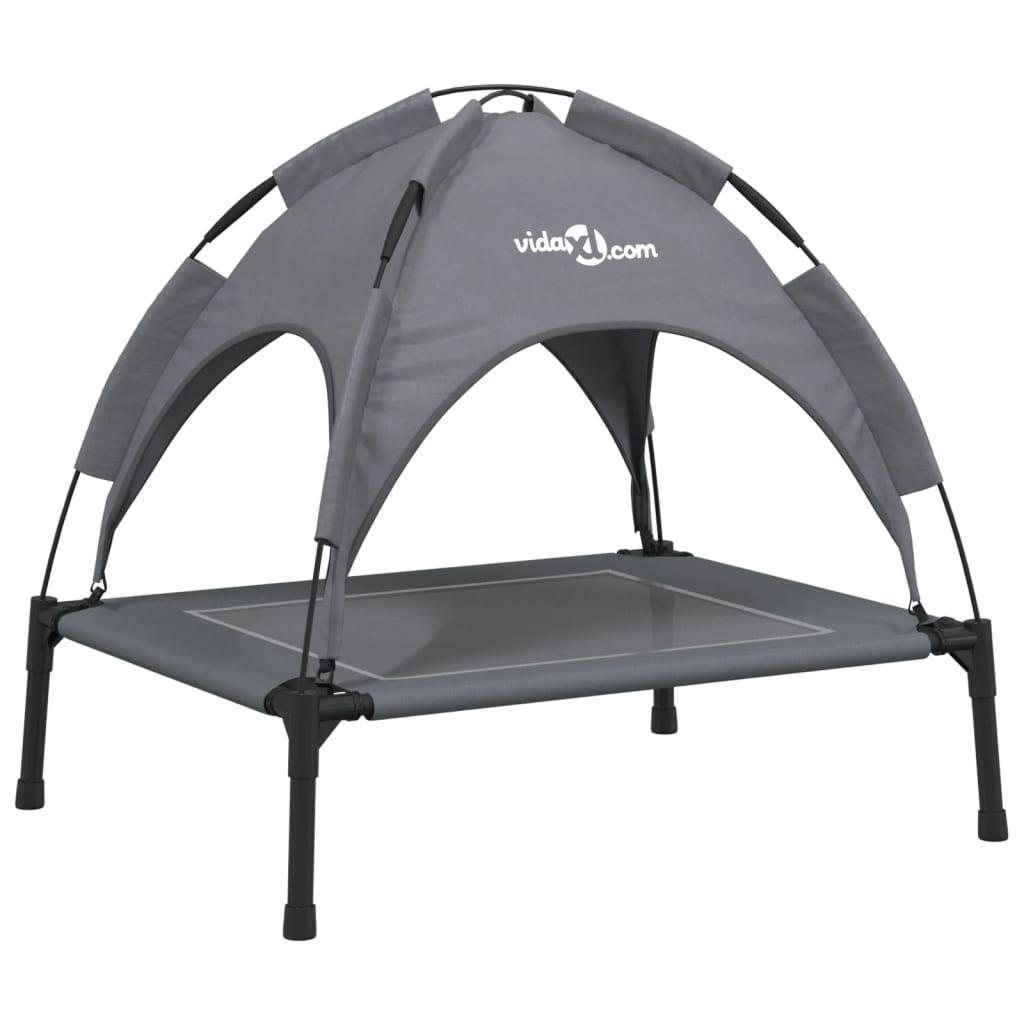 Dog bed with roof anthracite Oxford fabric and steel