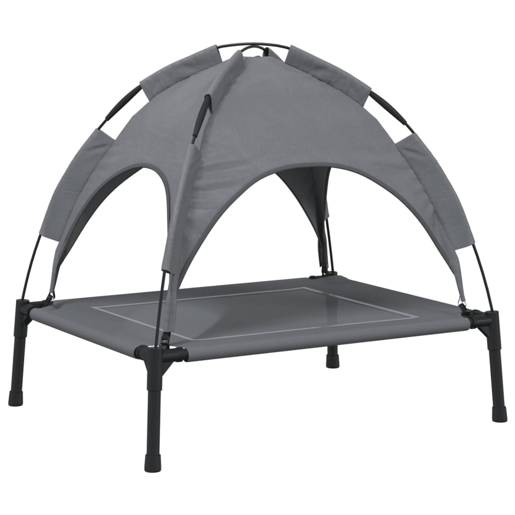 Dog bed with roof anthracite Oxford fabric and steel
