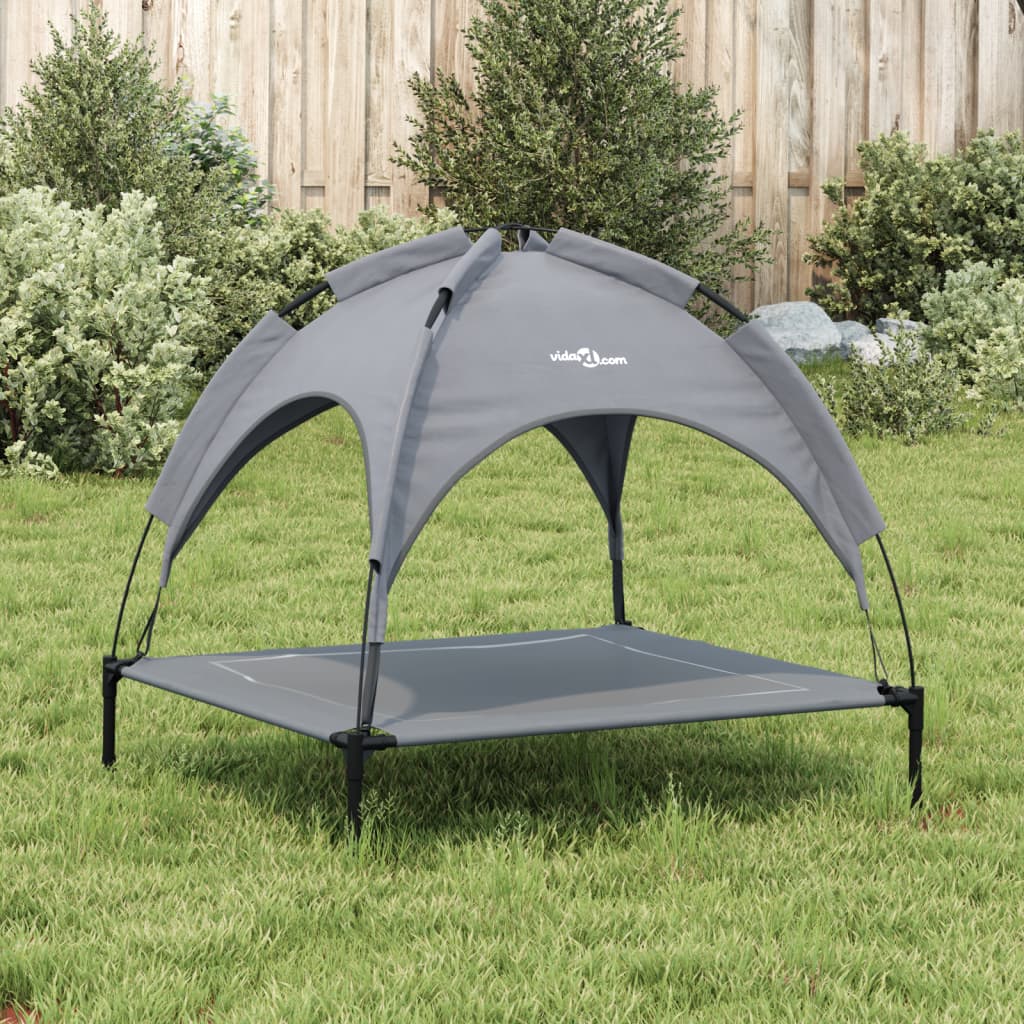 Dog bed with roof anthracite Oxford fabric and steel