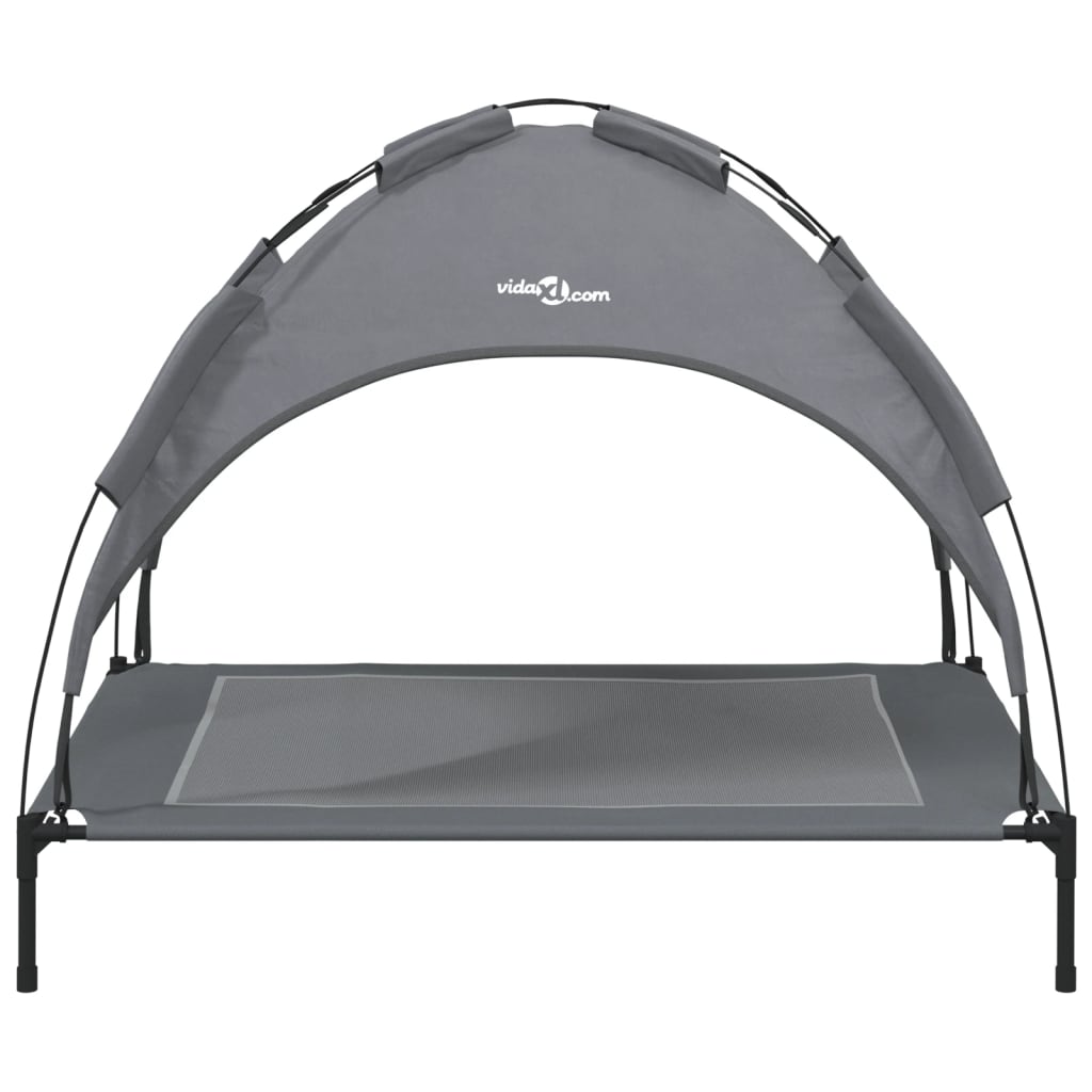 Dog bed with roof anthracite Oxford fabric and steel