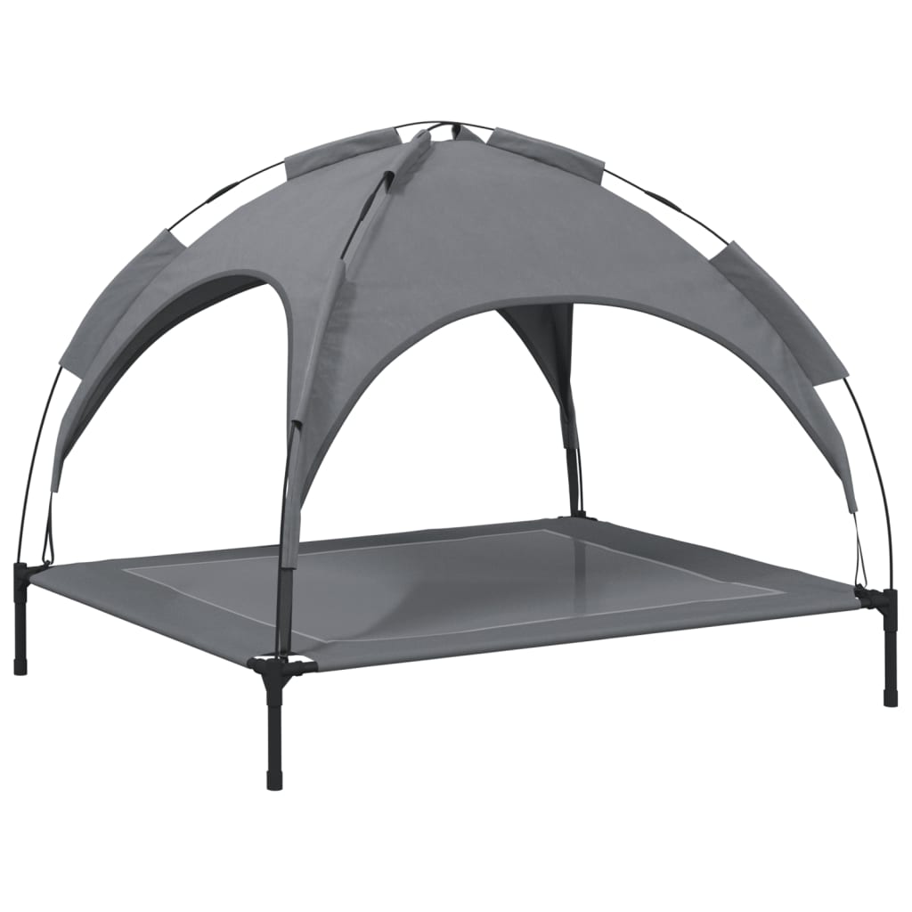 Dog bed with roof anthracite Oxford fabric and steel