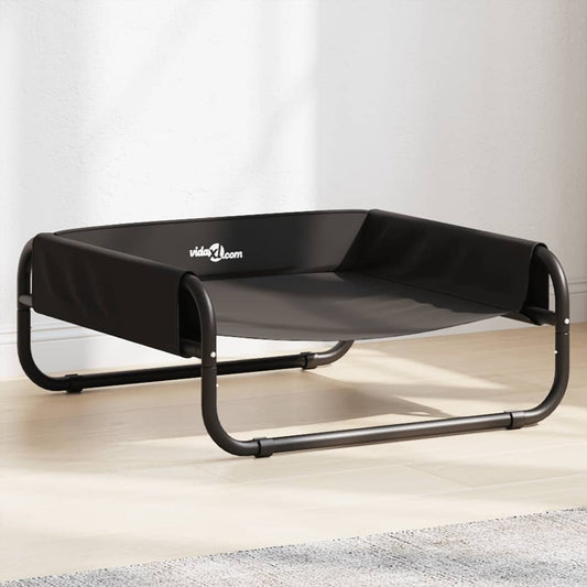 Panier surélevé pour chien en tissu Oxford anthracite et acier