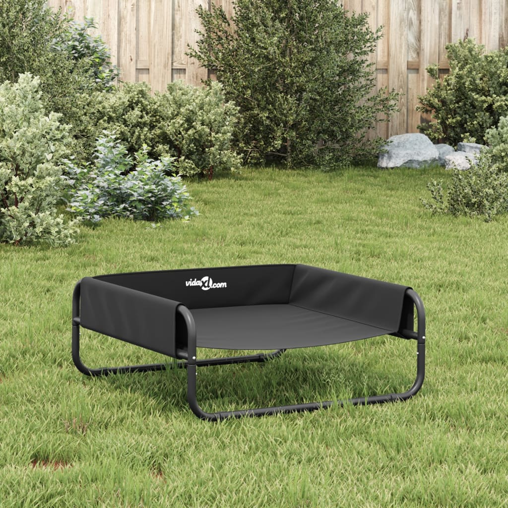 Raised Dog Bed Anthracite Oxford Fabric and Steel