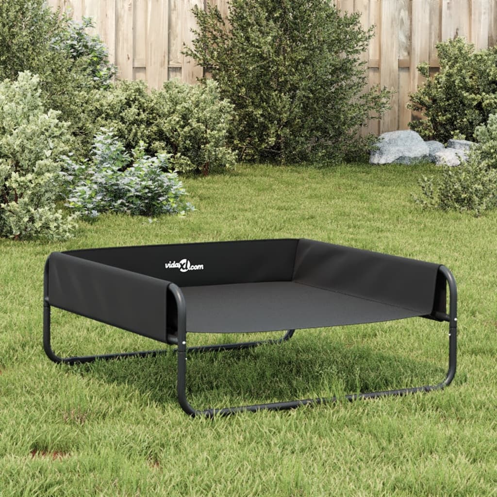 Raised Dog Bed Anthracite Oxford Fabric and Steel
