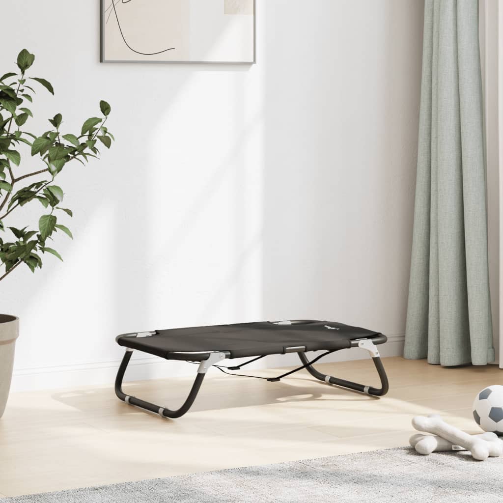 Dog bed foldable anthracite oxford fabric and steel