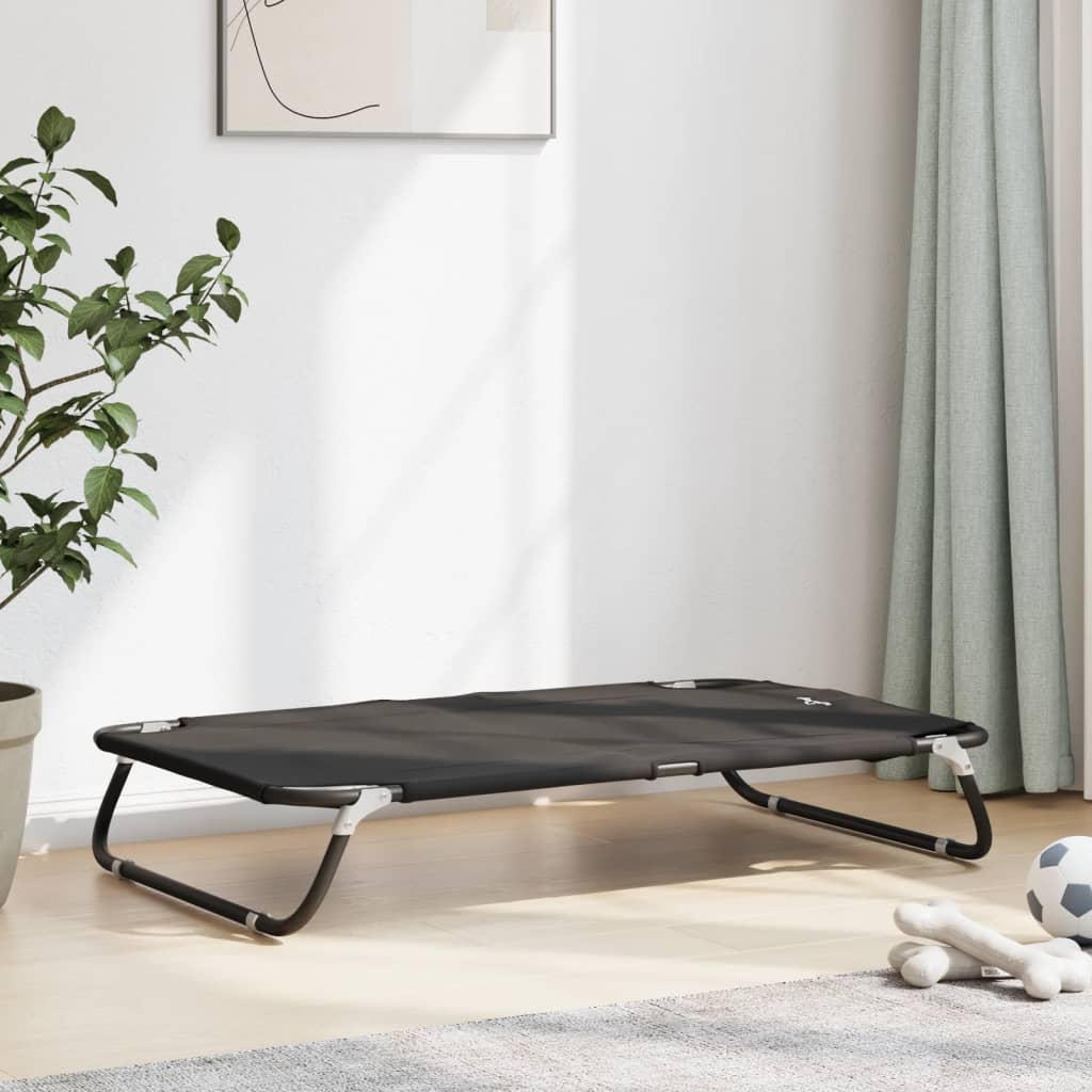 Dog bed foldable anthracite oxford fabric and steel