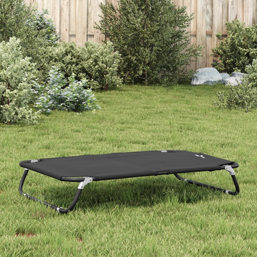 Dog bed foldable anthracite oxford fabric and steel