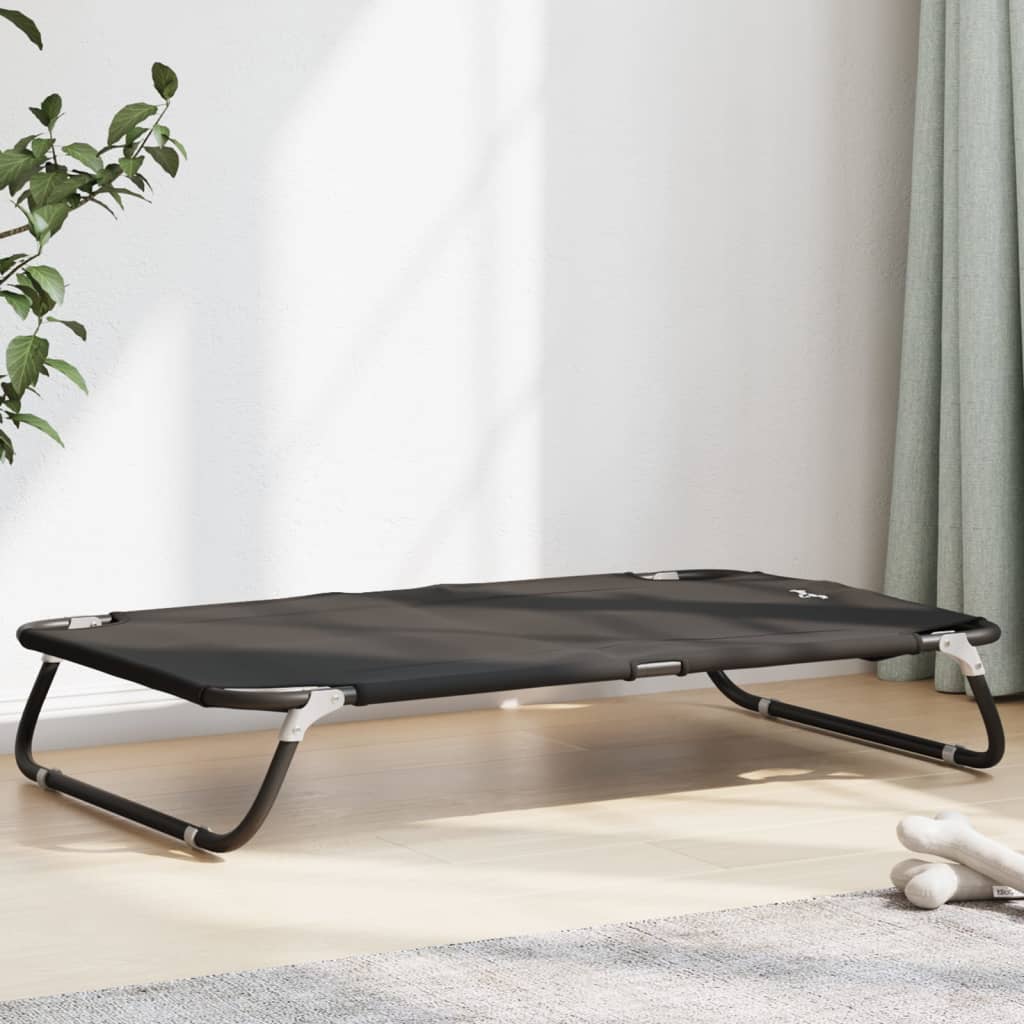 Dog bed foldable anthracite oxford fabric and steel