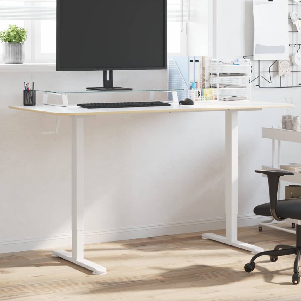 Structure pour bureaux assis-debout blanc (94-135)x60x(70-114)cm