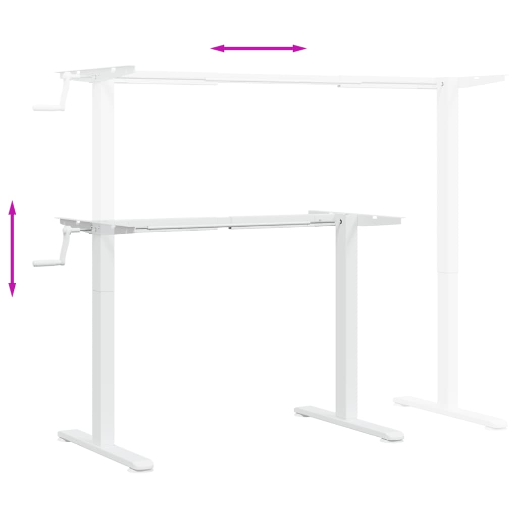 Structure pour bureaux assis-debout blanc (94-135)x60x(70-114)cm