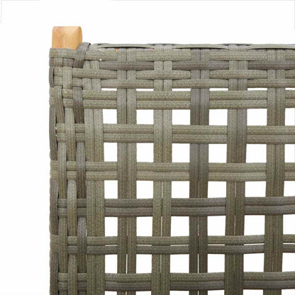Klappstühle, 2 Stück, grau, Massivholz Akazie und Polyrattan