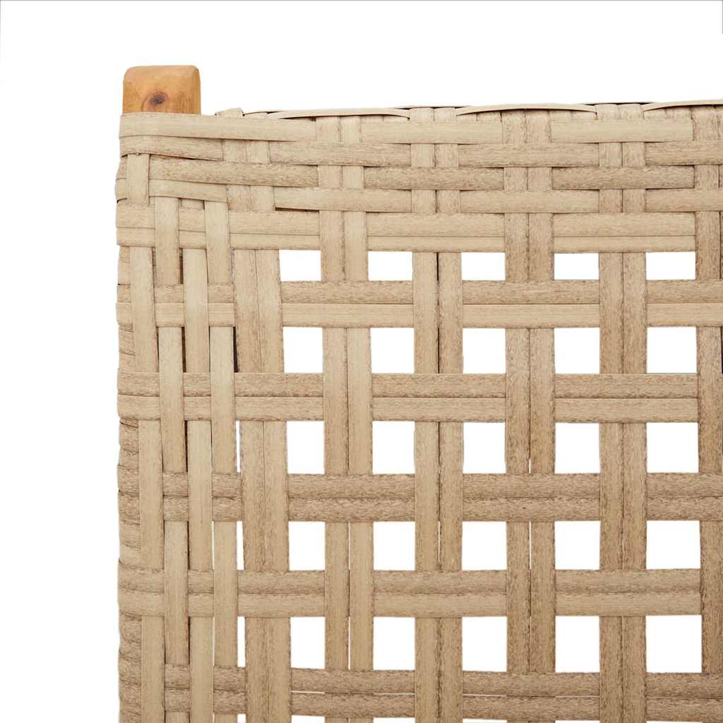 Klappstühle, 2 Stück, beige, Massivholz Akazie und Polyrattan