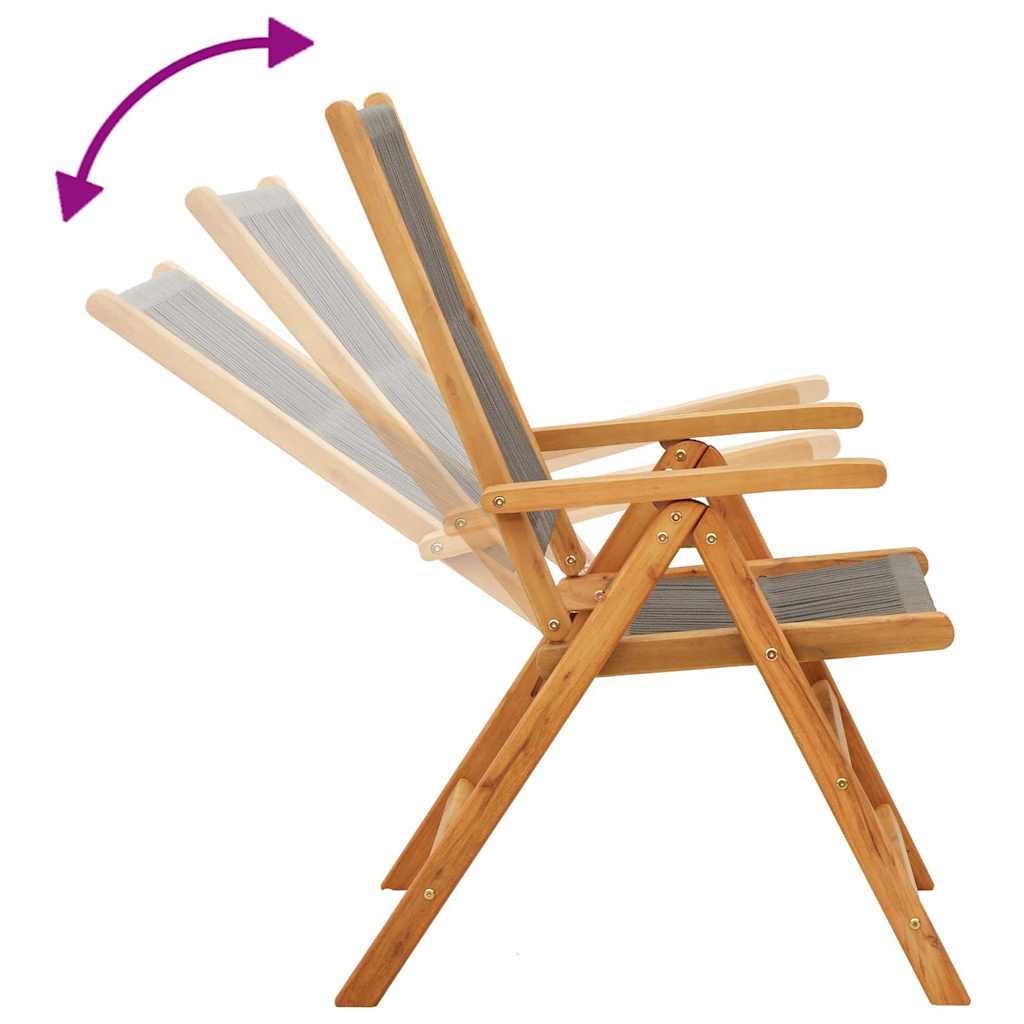 Klappstühle, 2 Stück, grau, Massivholz Akazie und Polypropylen