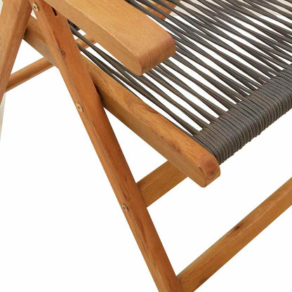 Klappstühle, 2 Stück, grau, Massivholz Akazie und Polypropylen