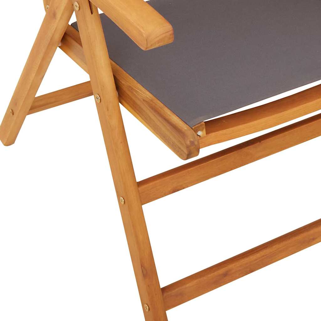 Klappstühle 2 Stk. Anthrazit Massivholz Akazie und Stoff