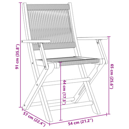 Klappstühle, 2 Stück, schwarz, Massivholz Akazie und Polypropylen