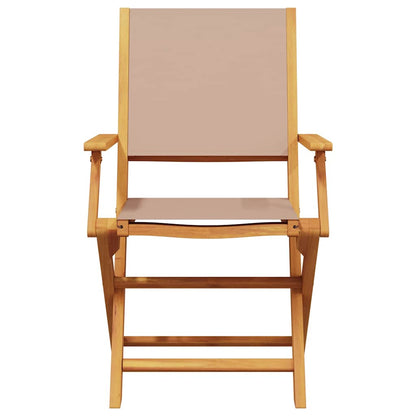 Klappstühle 2 Stk. Taupe Massivholz Akazie und Stoff