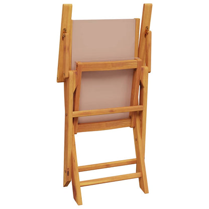 Klappstühle 2 Stk. Taupe Massivholz Akazie und Stoff