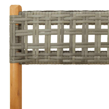 Klappstühle, 2 Stück, grau, Massivholz Akazie und Polyrattan