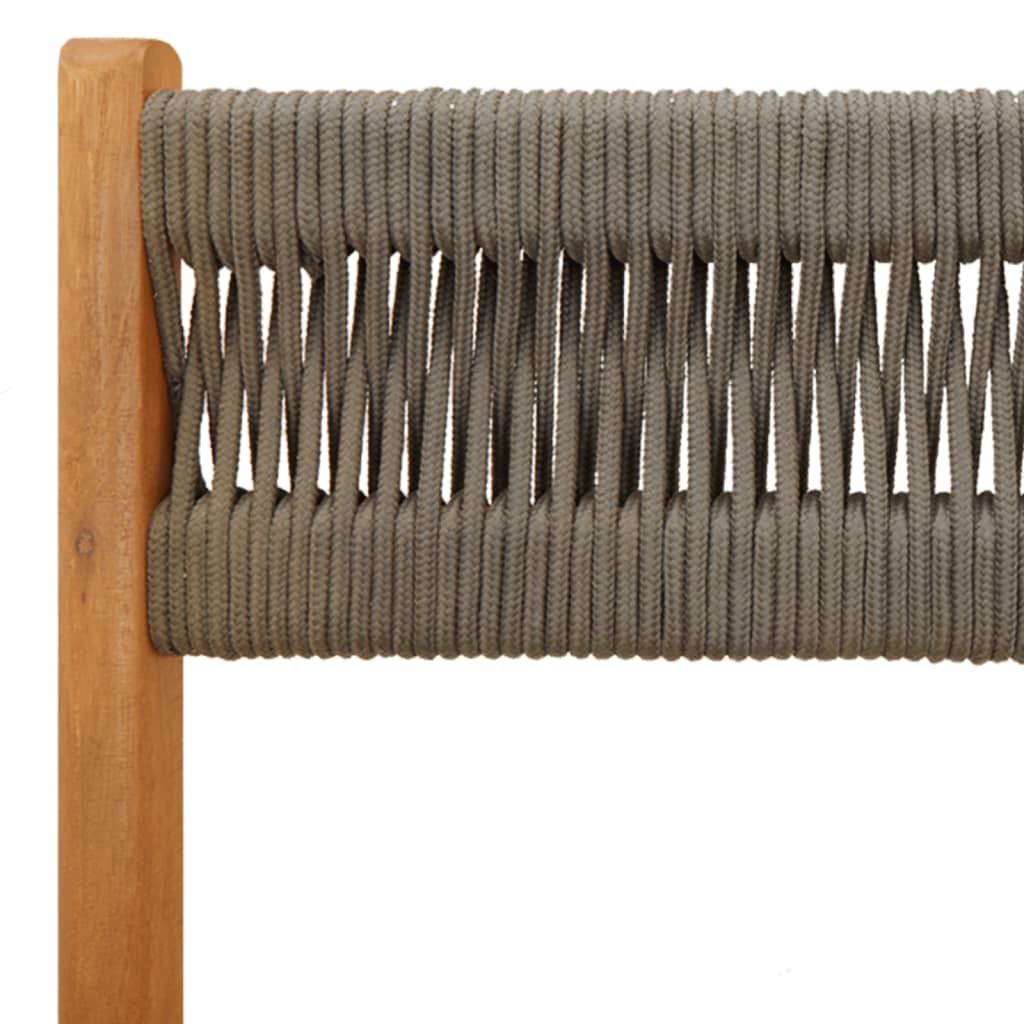 Klappstühle, 2 Stück, graues Massivholz Akazie und Seil