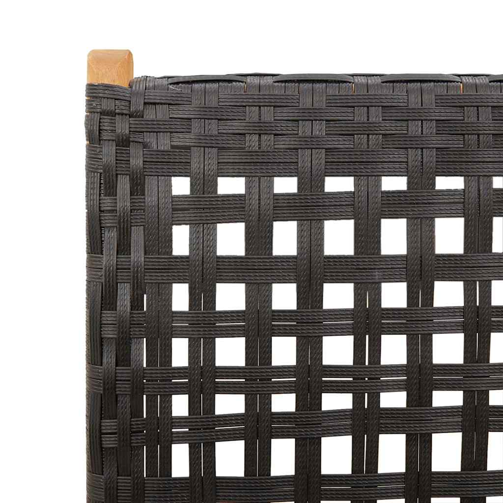 Klappstühle, 2 Stück, schwarz, Massivholz Akazie und Polyrattan
