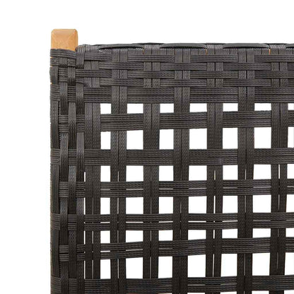 Klappstühle, 2 Stück, schwarz, Massivholz Akazie und Polyrattan