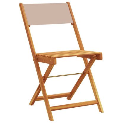 Klappstühle 2 Stk. Taupe Massivholz Akazie und Stoff