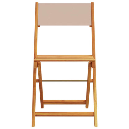 Klappstühle 2 Stk. Taupe Massivholz Akazie und Stoff