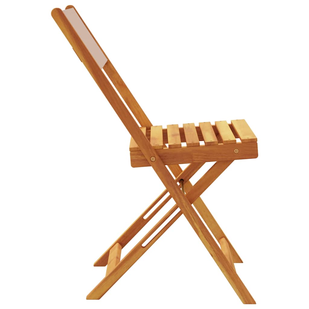 Klappstühle 2 Stk. Taupe Massivholz Akazie und Stoff