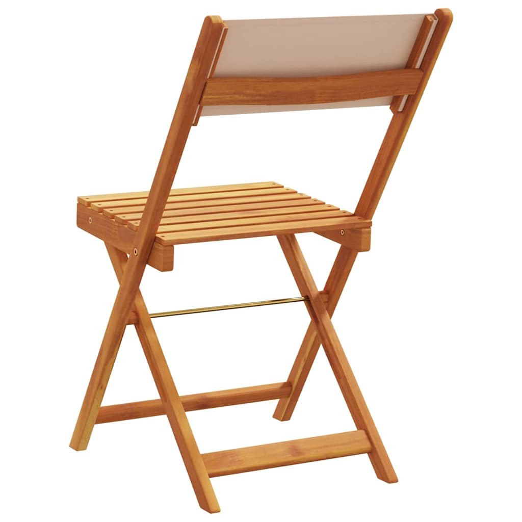 Klappstühle 2 Stk. Taupe Massivholz Akazie und Stoff