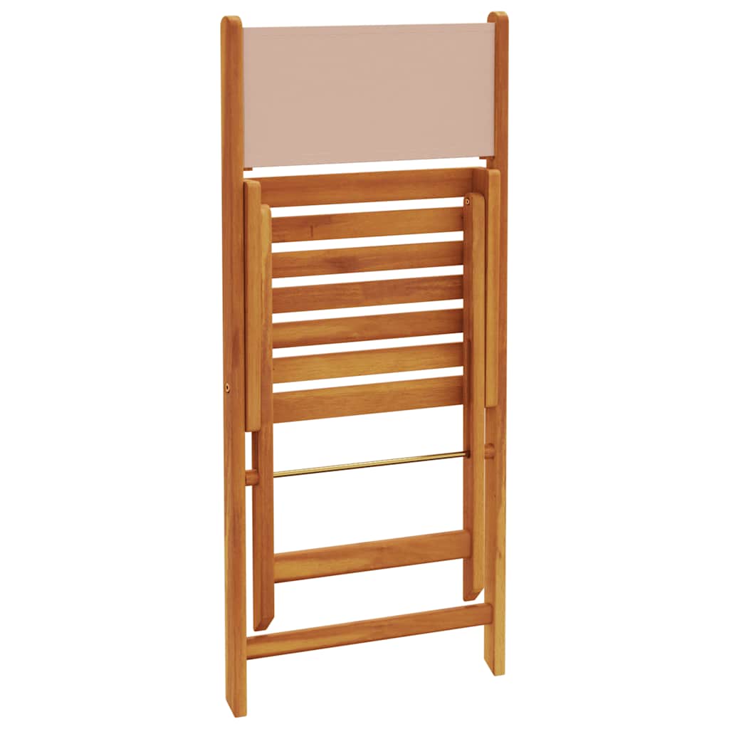 Klappstühle 2 Stk. Taupe Massivholz Akazie und Stoff