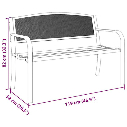 Gartenbank 119 cm Schwarz Stahl