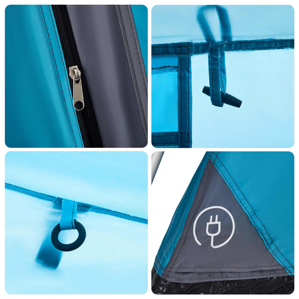 Familienzelt mit Vorzelt 9 Personen Blau Quick Release