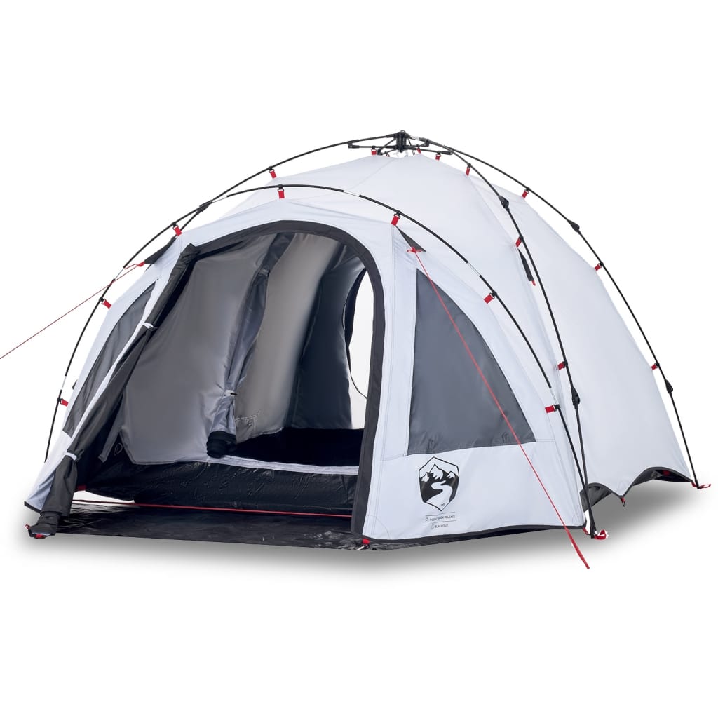 Kuppel-Campingzelt 3 Personen Weiß Verdunkelt Quick Release