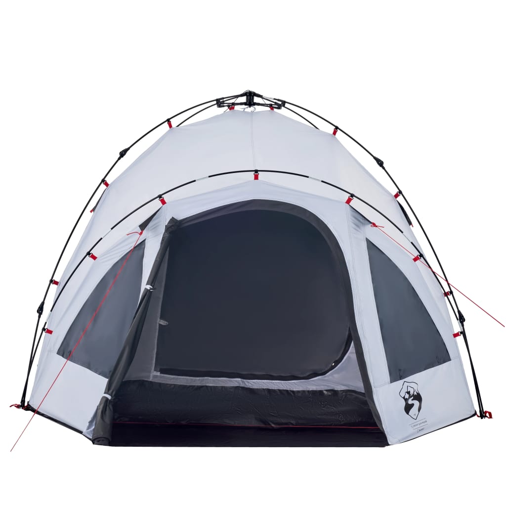 Kuppel-Campingzelt 3 Personen Weiß Verdunkelt Quick Release