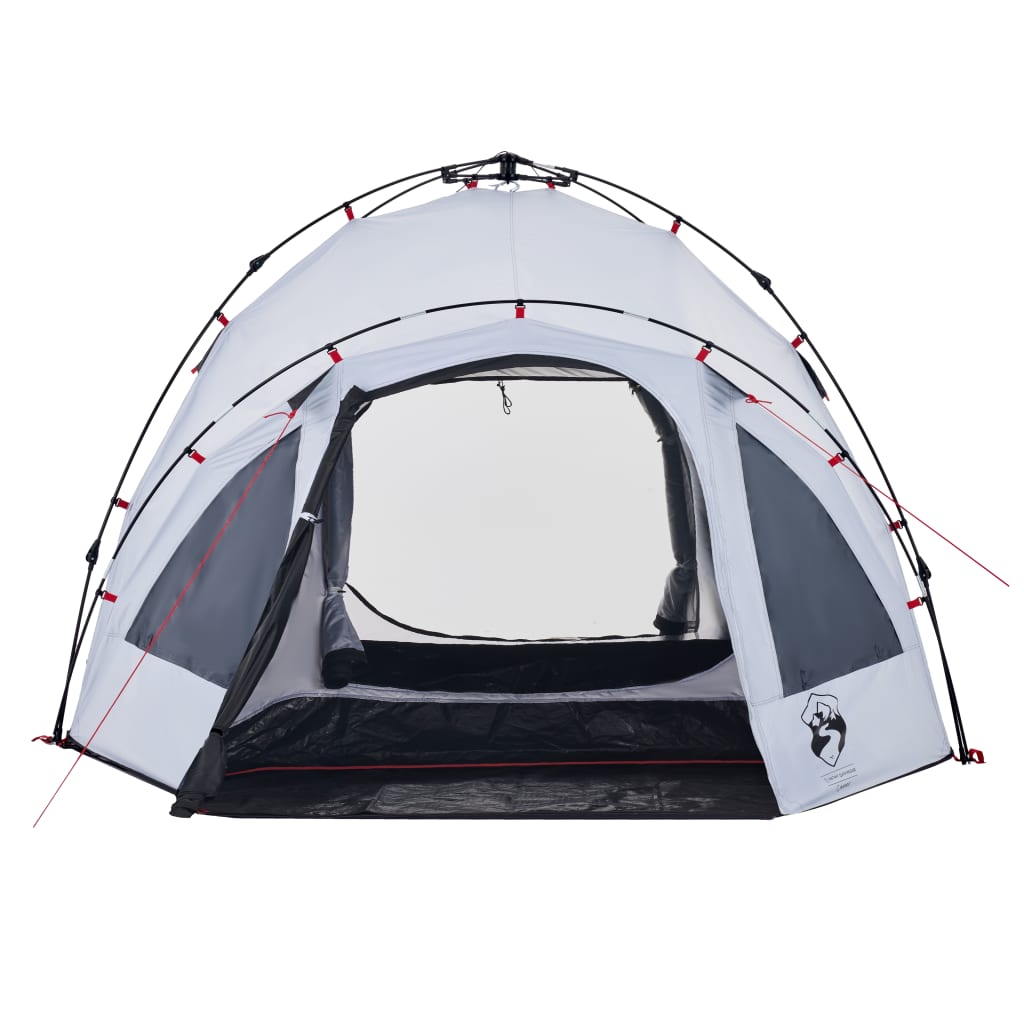 Kuppel-Campingzelt 3 Personen Weiß Verdunkelt Quick Release