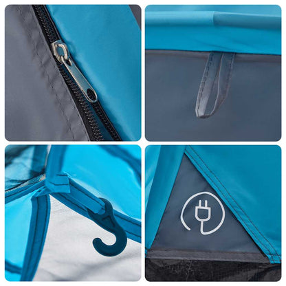 Kuppel-Campingzelt 3 Personen Blau Quick Release