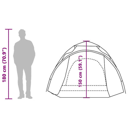 Kuppel-Campingzelt 3 Personen Grau und Orange Quick Release