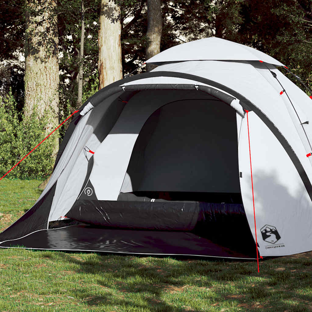 Kuppel-Campingzelt 3 Personen Weiß Verdunkelt Quick Release