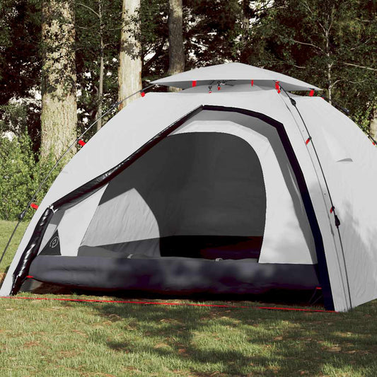 Kuppel-Campingzelt 4 Personen Weiß Verdunkelt Quick Release