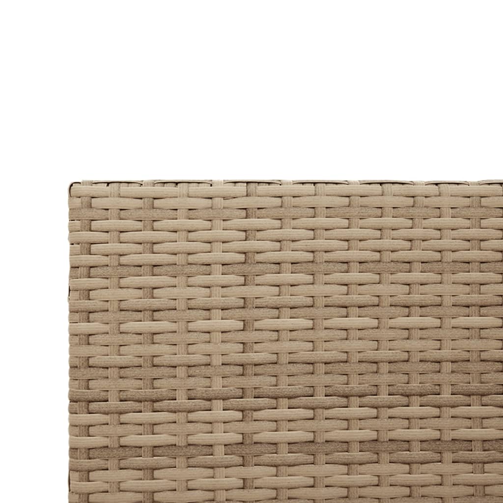 Gartensofa in L-Form mit Tisch und Kissen Beige Poly Rattan