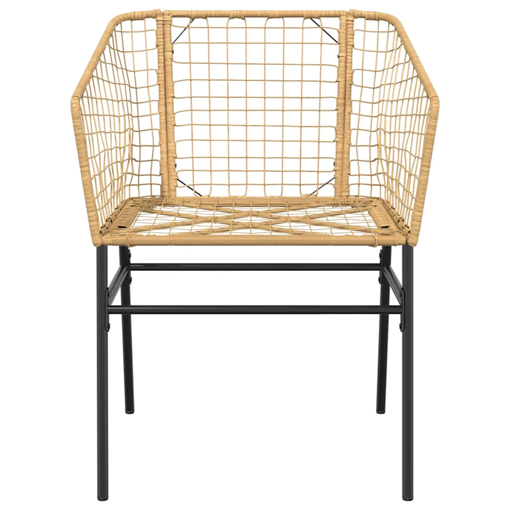 Gartenstühle 2 Stk. Braun Poly Rattan