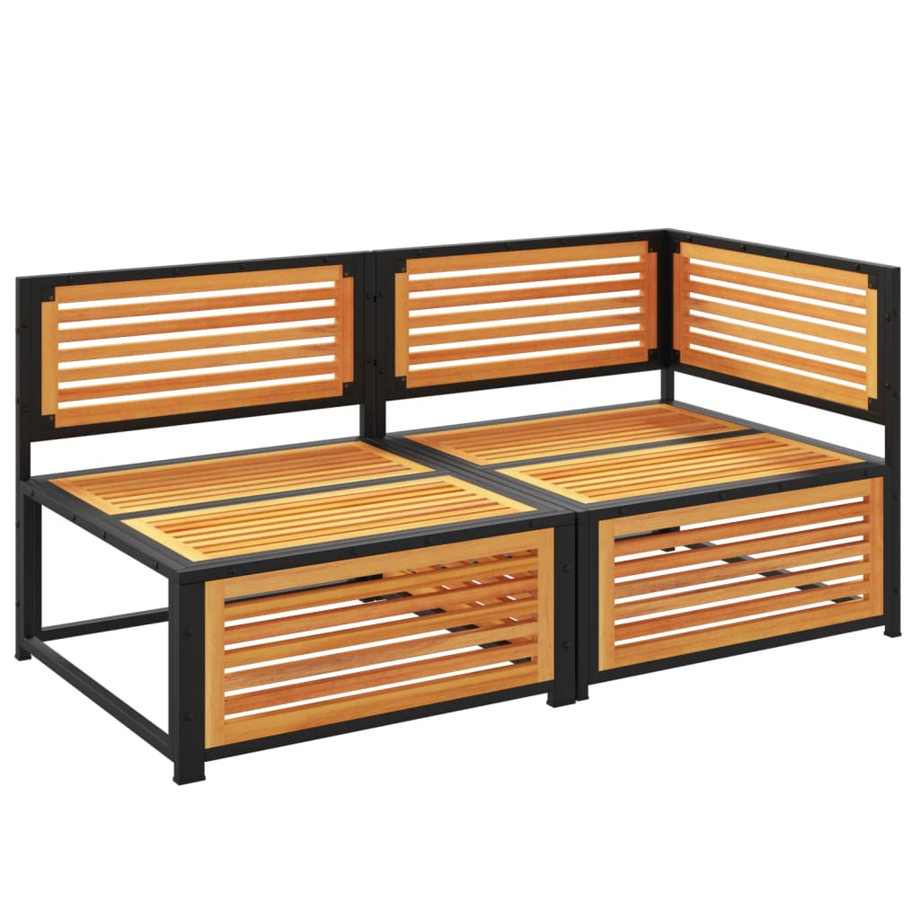 Gartensofa mit Kissen 2-Sitzer Massivholz Akazie