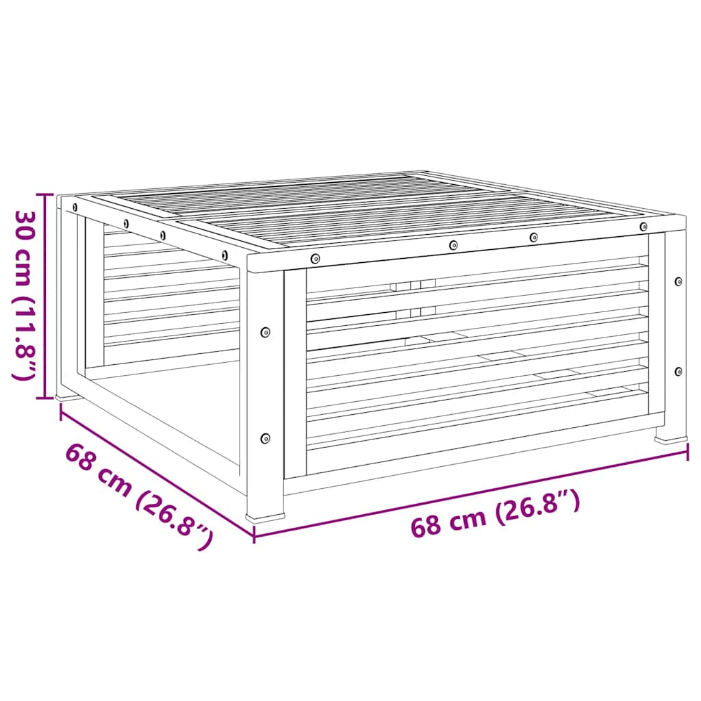 Gartentisch 68x68x30 cm Massivholz Akazie