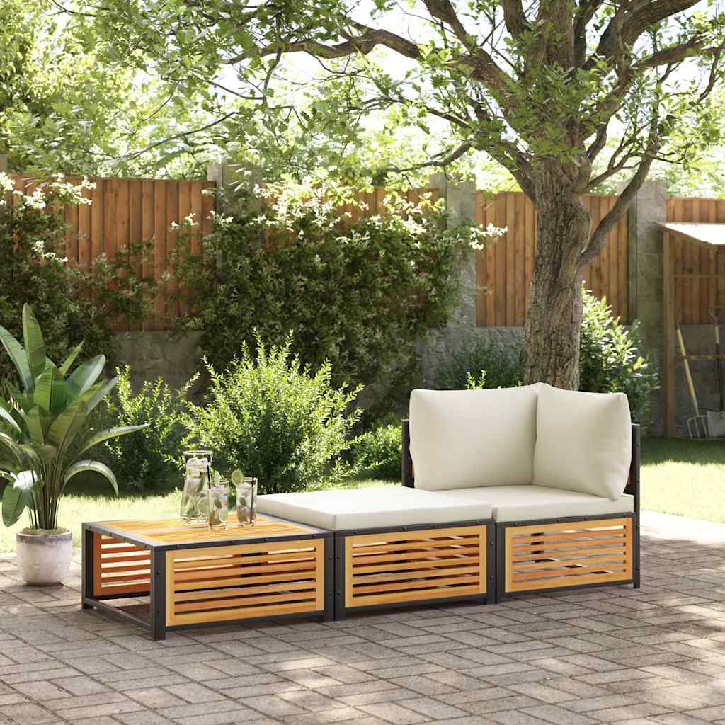 Gartentisch mit Hocker Massivholz Akazie