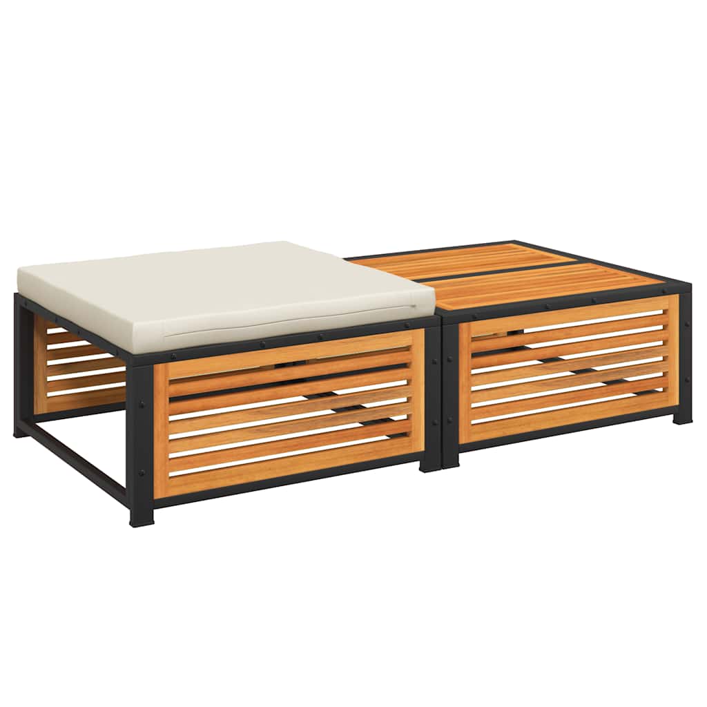 Gartentisch mit Hocker Massivholz Akazie