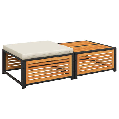 Gartentisch mit Hocker Massivholz Akazie
