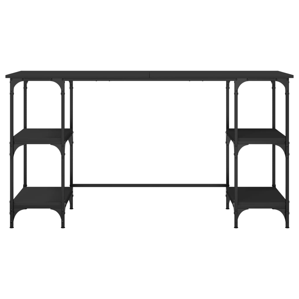 Schreibtisch Schwarz 140x50x75 cm Metall und Holzwerkstoff